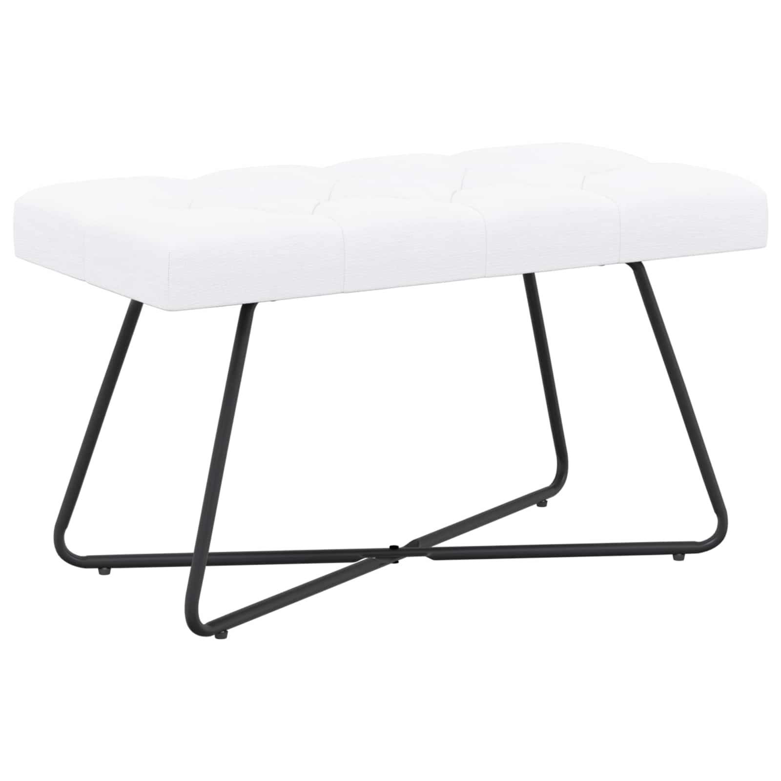 vidaXL Bancă cu butoane capitonate Alb 80 x 40 x 46 cm Țesătură