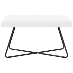 Lavice s knoflíkovým prošíváním Bílá 80 x 40 x 46 cm Textil - obrázek 5