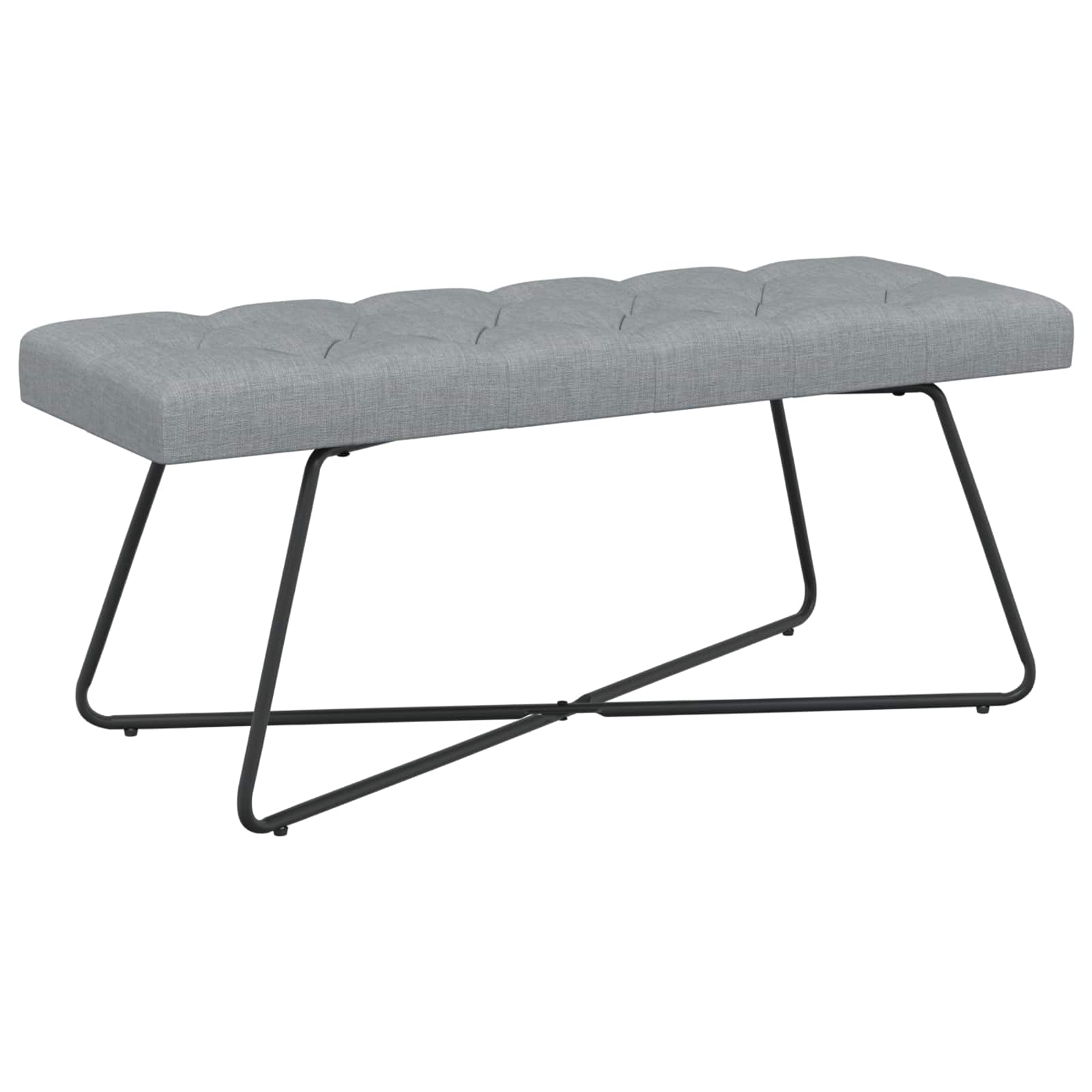 vidaXL Bancă cu butoane capitonate Gri deschis 110 x 40 x 46 cm