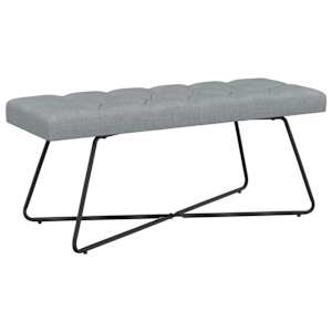 Lavice s knoflíkovým prošíváním Světle šedá 110 x 40 x 46 cm - obrázek 2