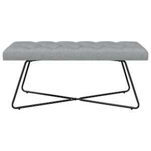 Lavice s knoflíkovým prošíváním Světle šedá 110 x 40 x 46 cm - obrázek 5