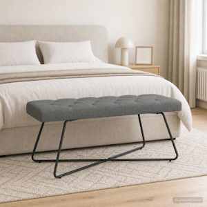 Lavice s knoflíkovým prošíváním Tmavě šedá 110 x 40 x 46 cm