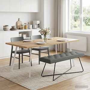 Lavice s knoflíkovým prošíváním Tmavě šedá 110 x 40 x 46 cm - obrázek 4