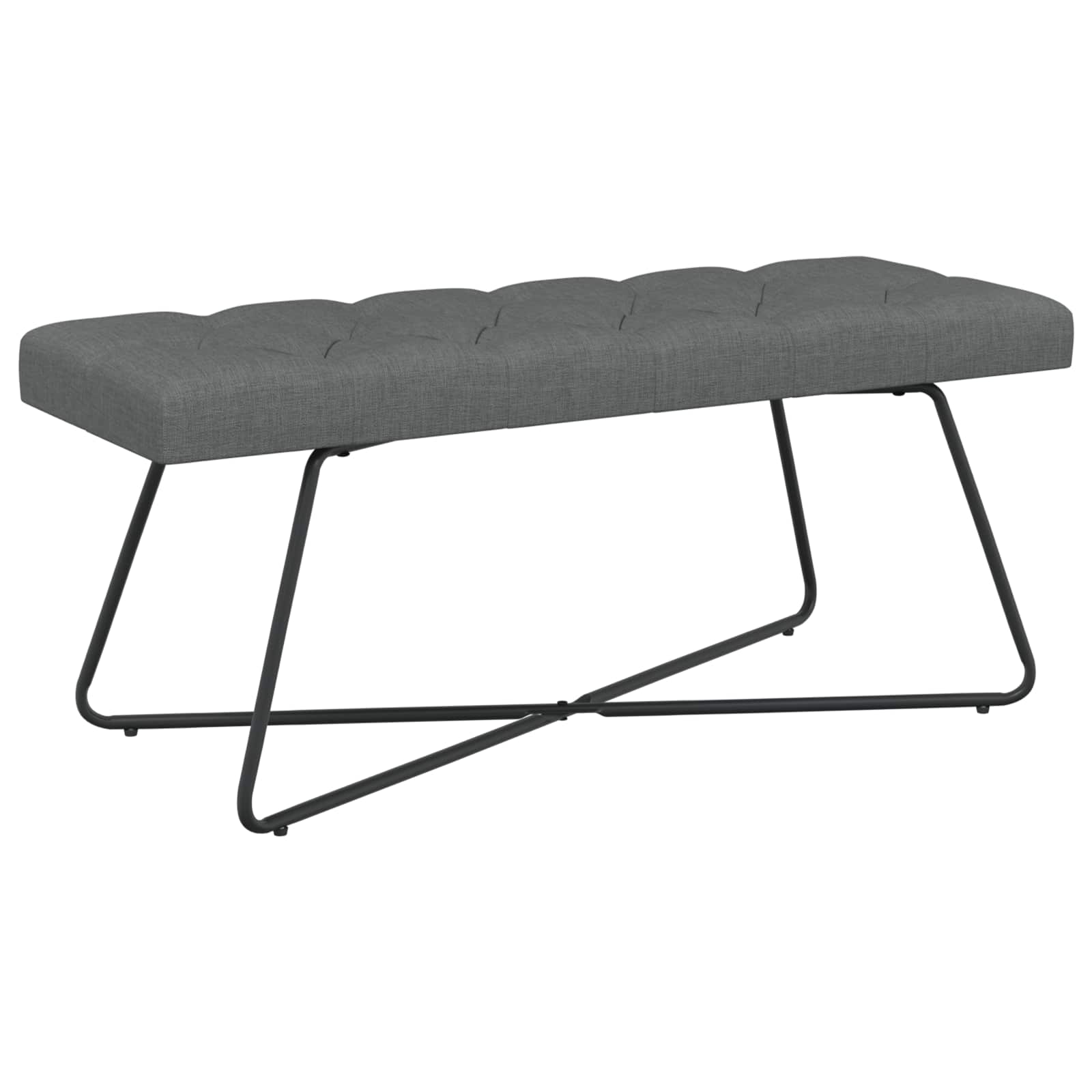 vidaXL Bancă cu butoane capitonate Gri închis 110 x 40 x 46 cm