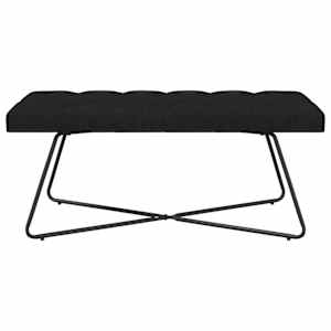 Lavice s knoflíkovým prošíváním Černá 110 x 40 x 46 cm Textil - obrázek 5