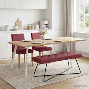 Lavice s knoflíkovým prošíváním Víno Červené 110 x 40 x 46 cm - obrázek 1