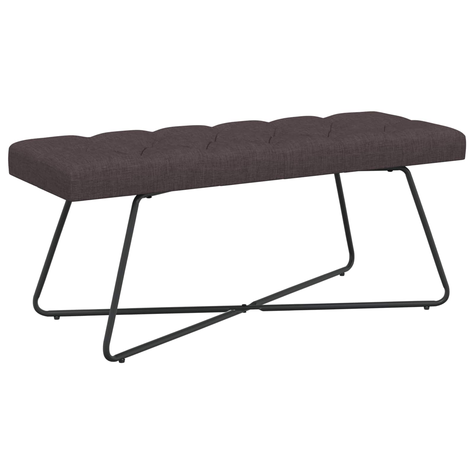 vidaXL Bancă cu butoane capitonate Maro închis 110 x 40 x 46 cm