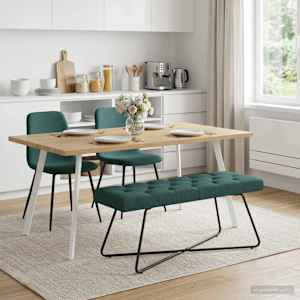 Lavice s knoflíkovým prošíváním Tmavě zelená 110 x 40 x 46 cm - obrázek 3