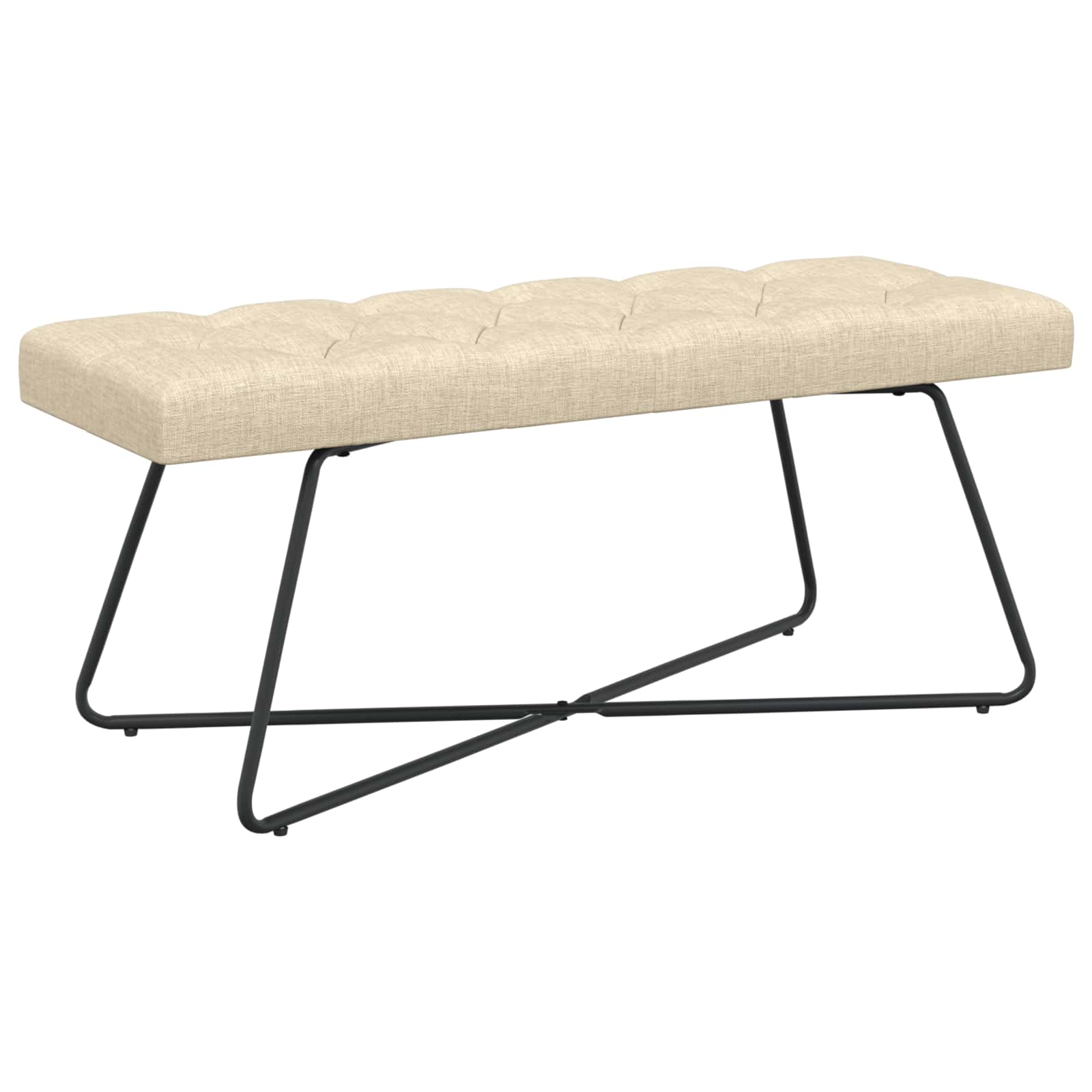 vidaXL Bancă cu butoane capitonate Crem 110 x 40 x 46 cm Țesătură