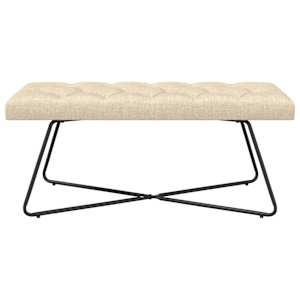 Lavice s knoflíkovým prošíváním Krémová 110 x 40 x 46 cm Textil - obrázek 5