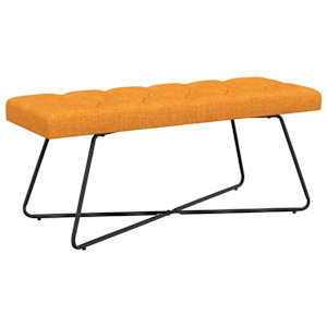 Lavice s knoflíkovým prošíváním Tmavě žlutá 110 x 40 x 46 cm - obrázek 2