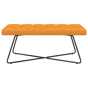 Lavice s knoflíkovým prošíváním Tmavě žlutá 110 x 40 x 46 cm - obrázek 5