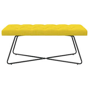 Lavice s knoflíkovým prošíváním Světlá žlutá 110 x 40 x 46 cm - obrázek 6