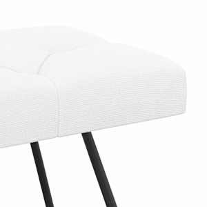 Lavice s knoflíkovým prošíváním Bílá 110 x 40 x 46 cm Textil - obrázek 6