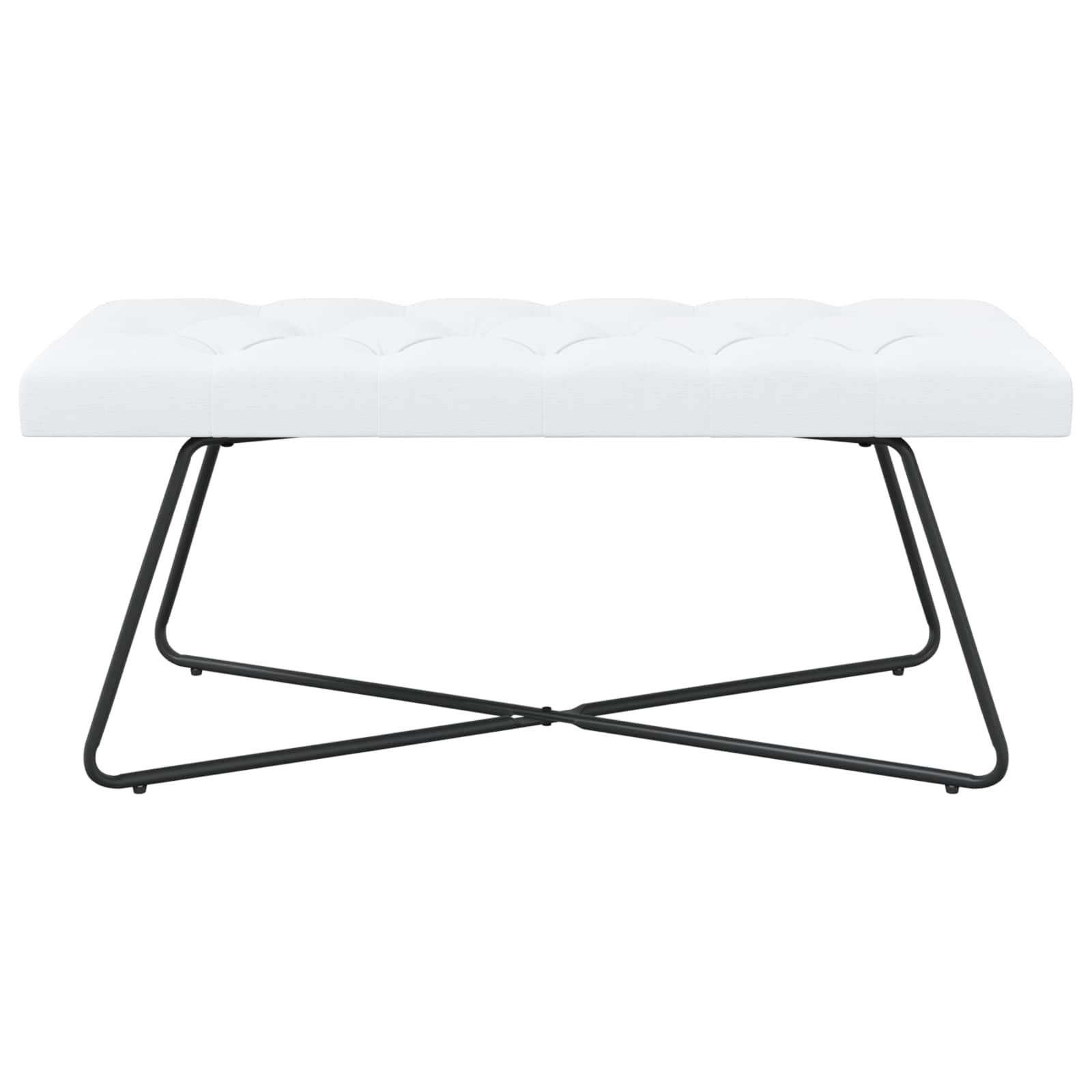 Πάγκος με κουμπωτές επιφάνειες Λευκό 110 x 40 x 46 cm Ύφασμα - Image 5