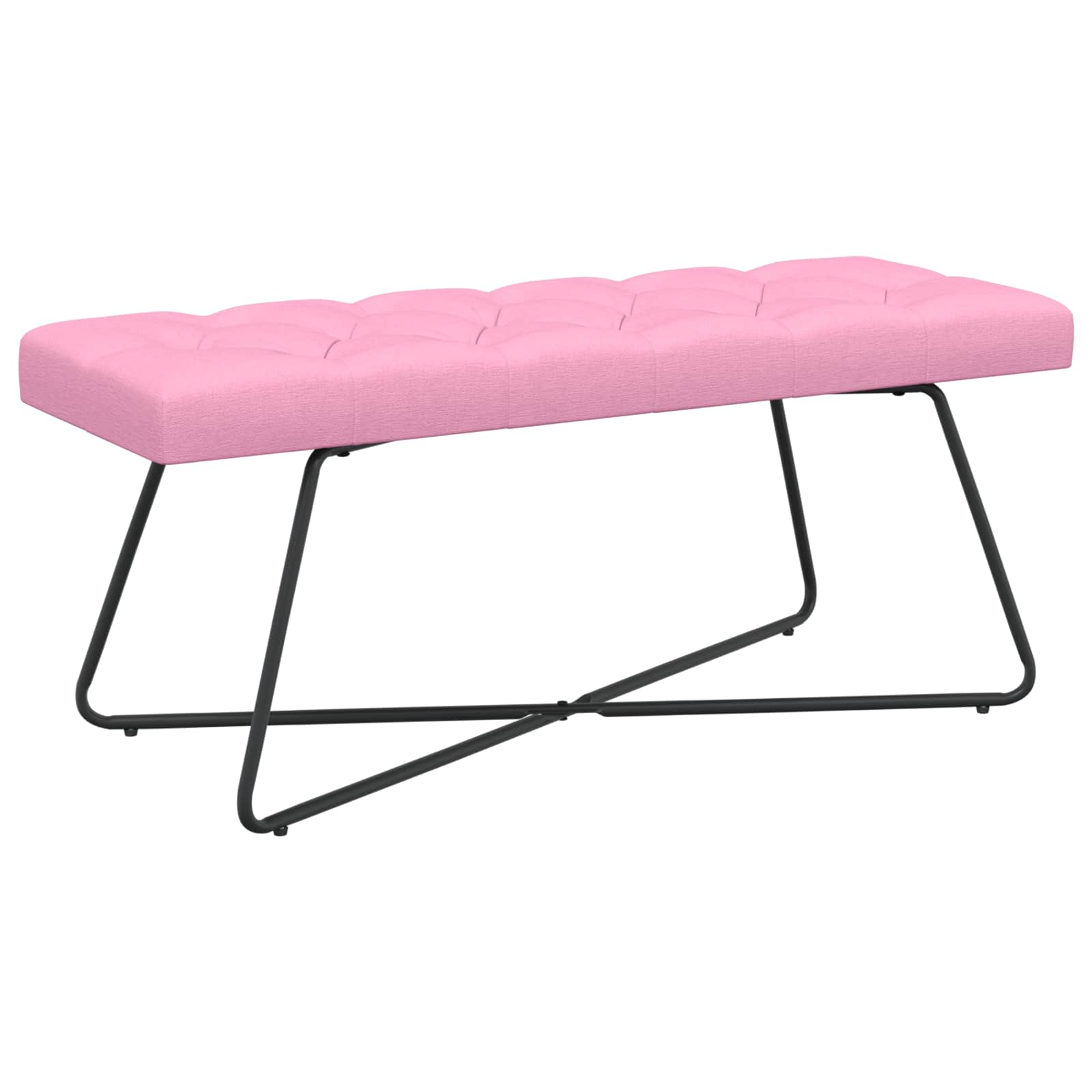 vidaXL Bancă cu butoane capitonate Roz 110 x 40 x 46 cm Țesătură