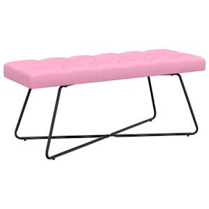 Lavice s knoflíkovým prošíváním Růžová 110 x 40 x 46 cm Textil - obrázek 2