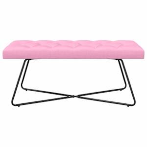 Lavice s knoflíkovým prošíváním Růžová 110 x 40 x 46 cm Textil - obrázek 5