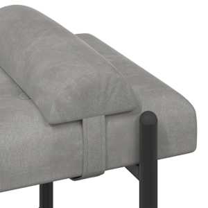 Lavice s knoflíky a polštáři Světle šedá 110 x 40 x 46 cm Samet - obrázek 7