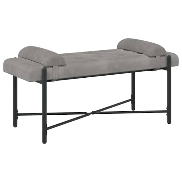 vidaXL N&ouml;&ouml;bitatud pink patjadega Helehall 110 x 40 x 46 cm Samet