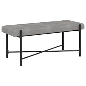 Lavice s knoflíky a polštáři Světle šedá 110 x 40 x 46 cm Samet - obrázek 5
