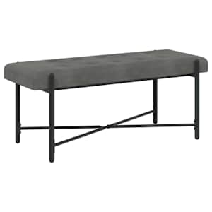 Lavice s knoflíky a polštáři Tmavě šedá 110 x 40 x 46 cm Samet - obrázek 5