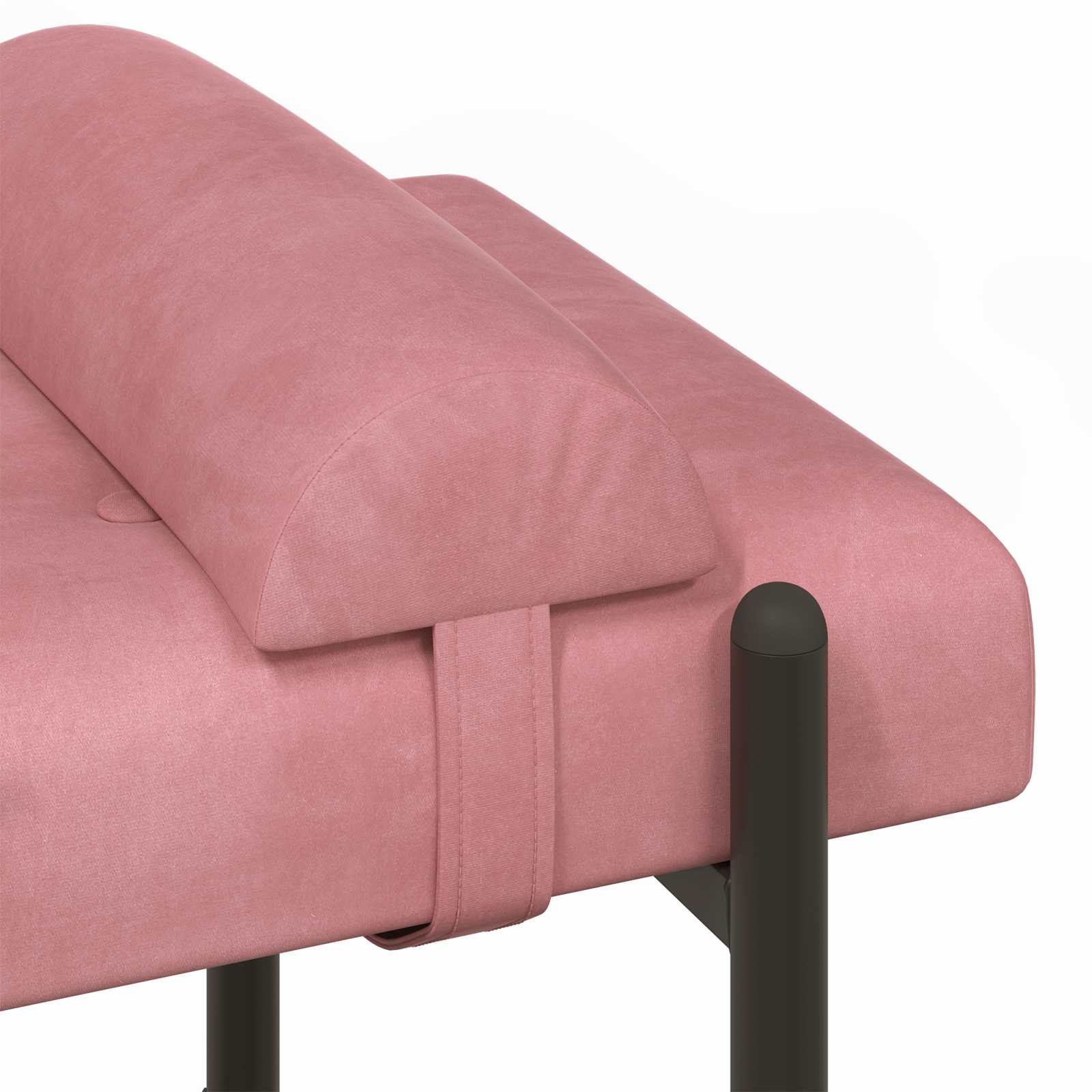 Παγκάκι με κουμπιά και μαξιλάρια Ροζ 110 x 40 x 46 cm Βελούδο - Image 7