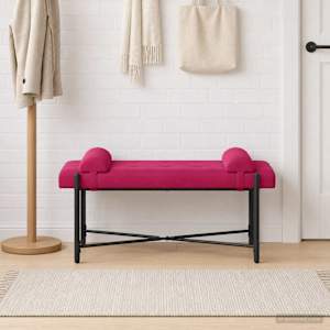 Lavice s knoflíky a polštáři Víno Červené 110 x 40 x 46 cm - obrázek 1