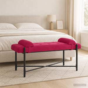Lavice s knoflíky a polštáři Víno Červené 110 x 40 x 46 cm - obrázek 4