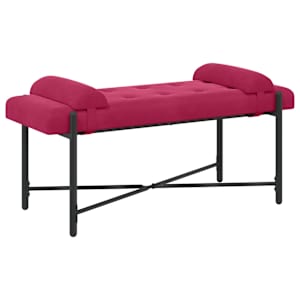 vidaXL N&ouml;&ouml;bitatud pink patjadega Veinpunane 110 x 40 x 46 cm Samet
