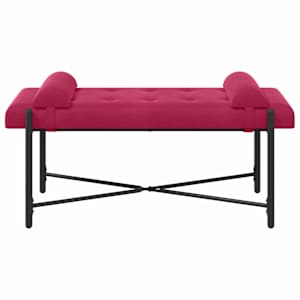 Lavice s knoflíky a polštáři Víno Červené 110 x 40 x 46 cm - obrázek 6