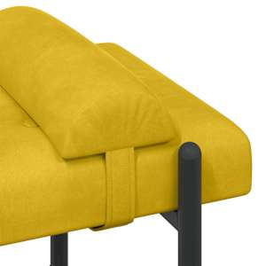 Lavice s knoflíky a polštáři Žlutá 110 x 40 x 46 cm Samet - obrázek 7