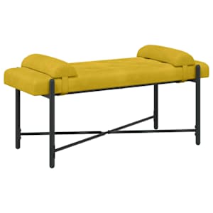 vidaXL N&ouml;&ouml;bitatud pink patjadega Kollane 110 x 40 x 46 cm Samet
