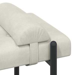 Lavice s knoflíky a polštáři Krémová 110 x 40 x 46 cm Samet - obrázek 8