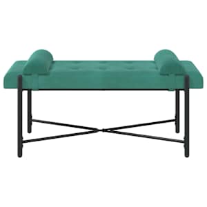 Lavice s knoflíky a polštáři Tyrkysová 110 x 40 x 46 cm Samet - obrázek 6