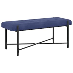 Lavice s knoflíky a polštáři Policová modrá 110 x 40 x 46 cm - obrázek 5