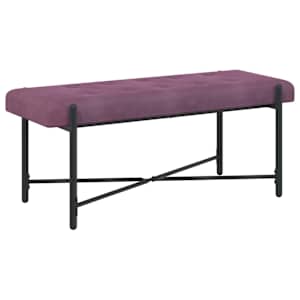 Lavice s knoflíky a polštáři Fialová 110 x 40 x 46 cm Samet - obrázek 5
