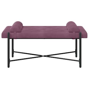 Lavice s knoflíky a polštáři Fialová 110 x 40 x 46 cm Samet - obrázek 6