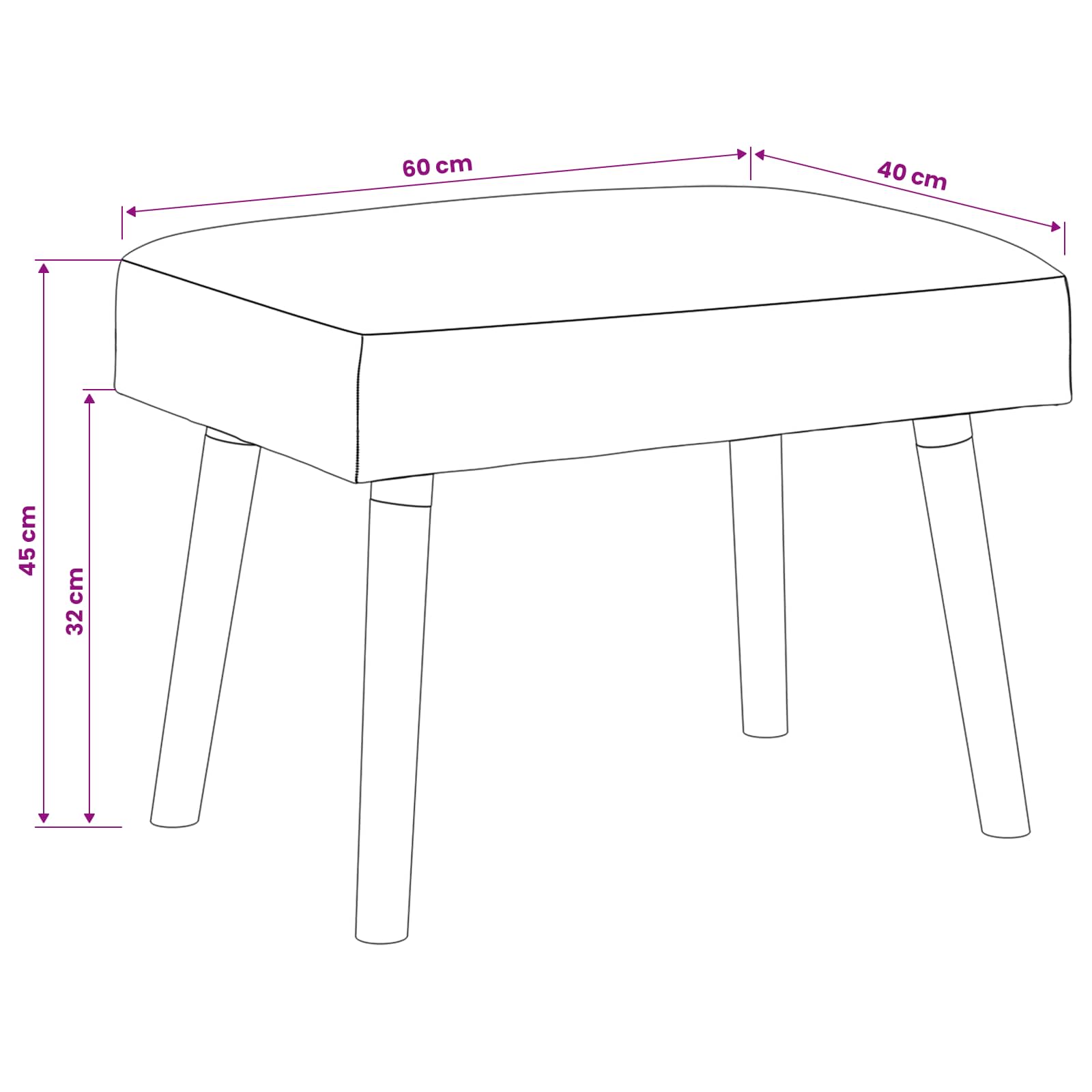 παγκάκι Μονόχρωμο Ανοιχτό γκρι 60 x 40 x 45 εκ. Μπουκλέ - Image 9