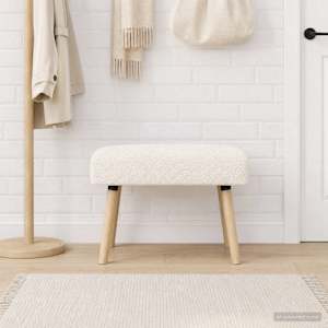 lavice Jednobarevný Krémová 60 x 40 x 45 cm Bouclé - obrázek 3