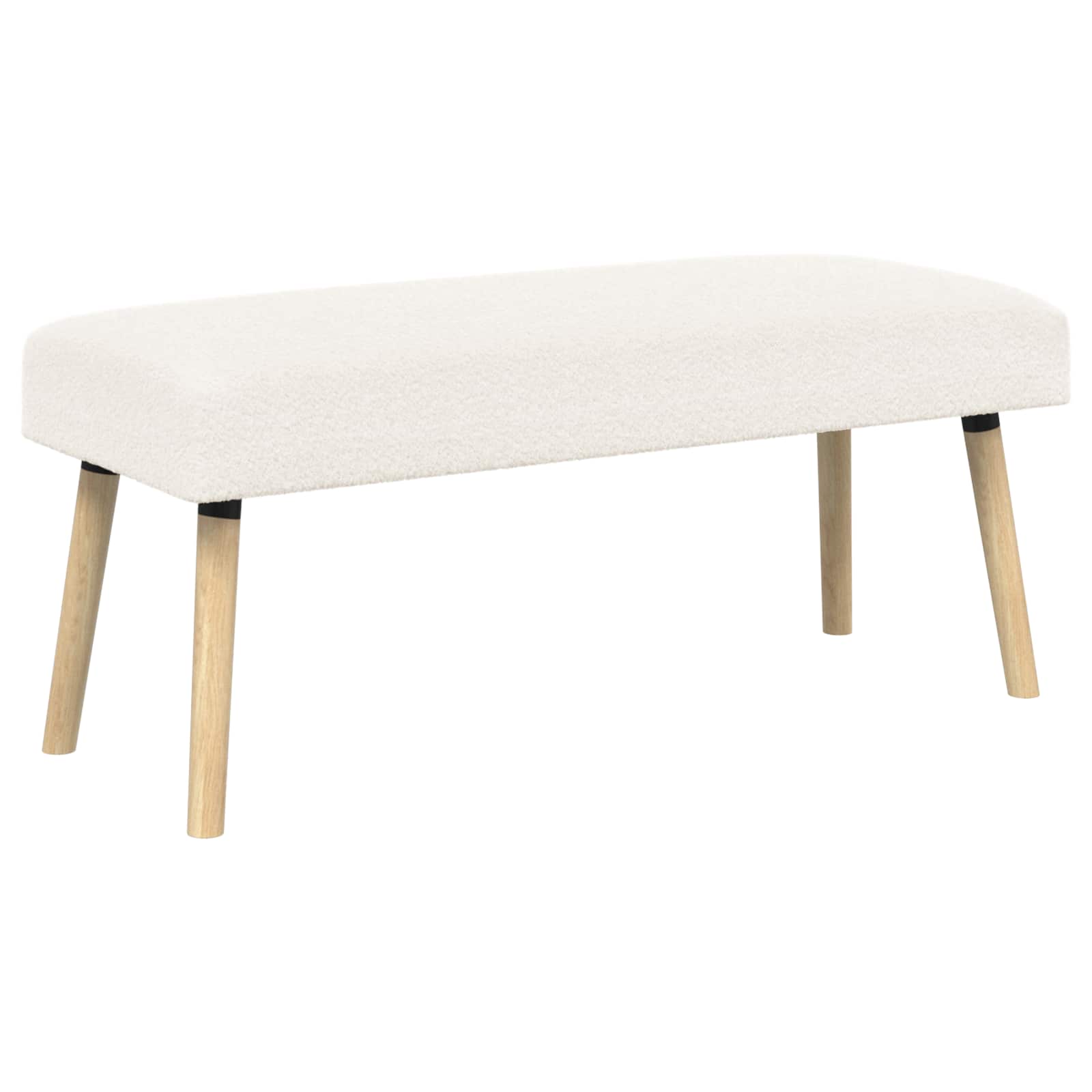 vidaXL bancă Simplu Crem 110 x 40 x 46 cm Bouclé