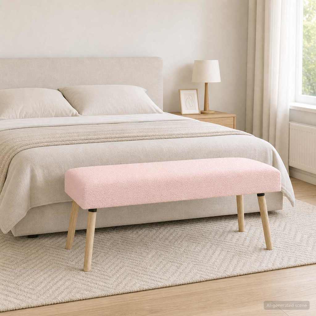 παγκάκι Μονόχρωμο Ροζ 110 x 40 x 46 cm Μπουκλέ