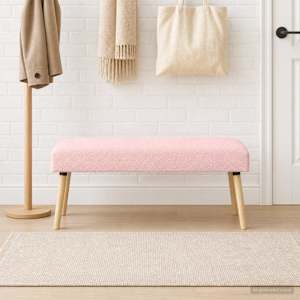 lavice Jednobarevný Růžová 110 x 40 x 46 cm Bouclé - obrázek 3