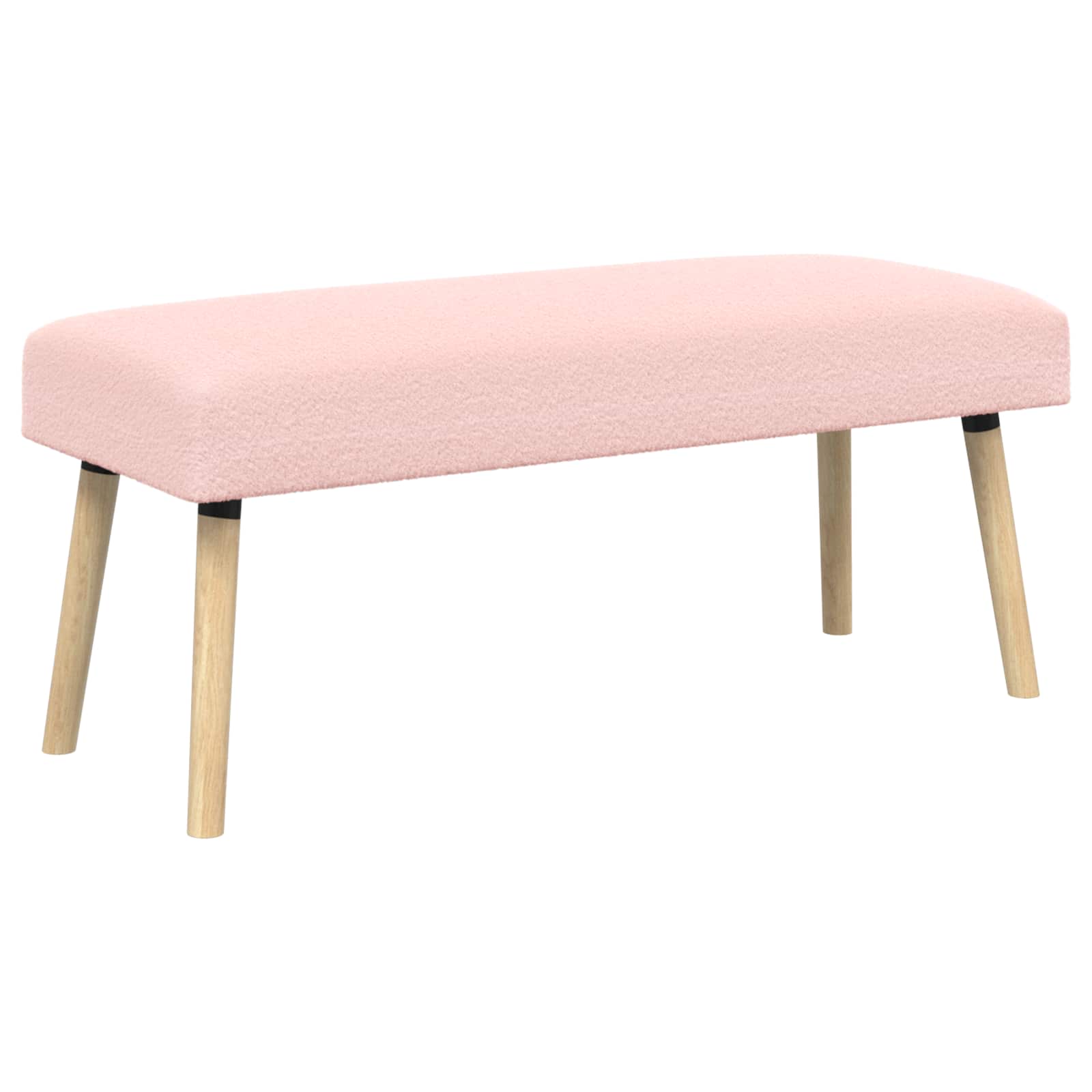 vidaXL bancă Simplu Roz 110 x 40 x 46 cm Bouclé