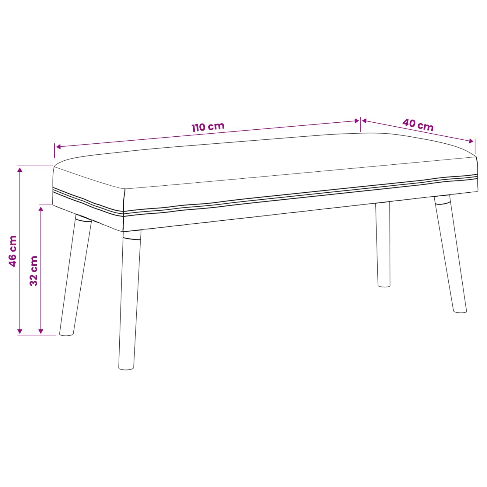 παγκάκι Μονόχρωμο Μαύρο 110 x 40 x 46 cm Μπουκλέ - Image 9