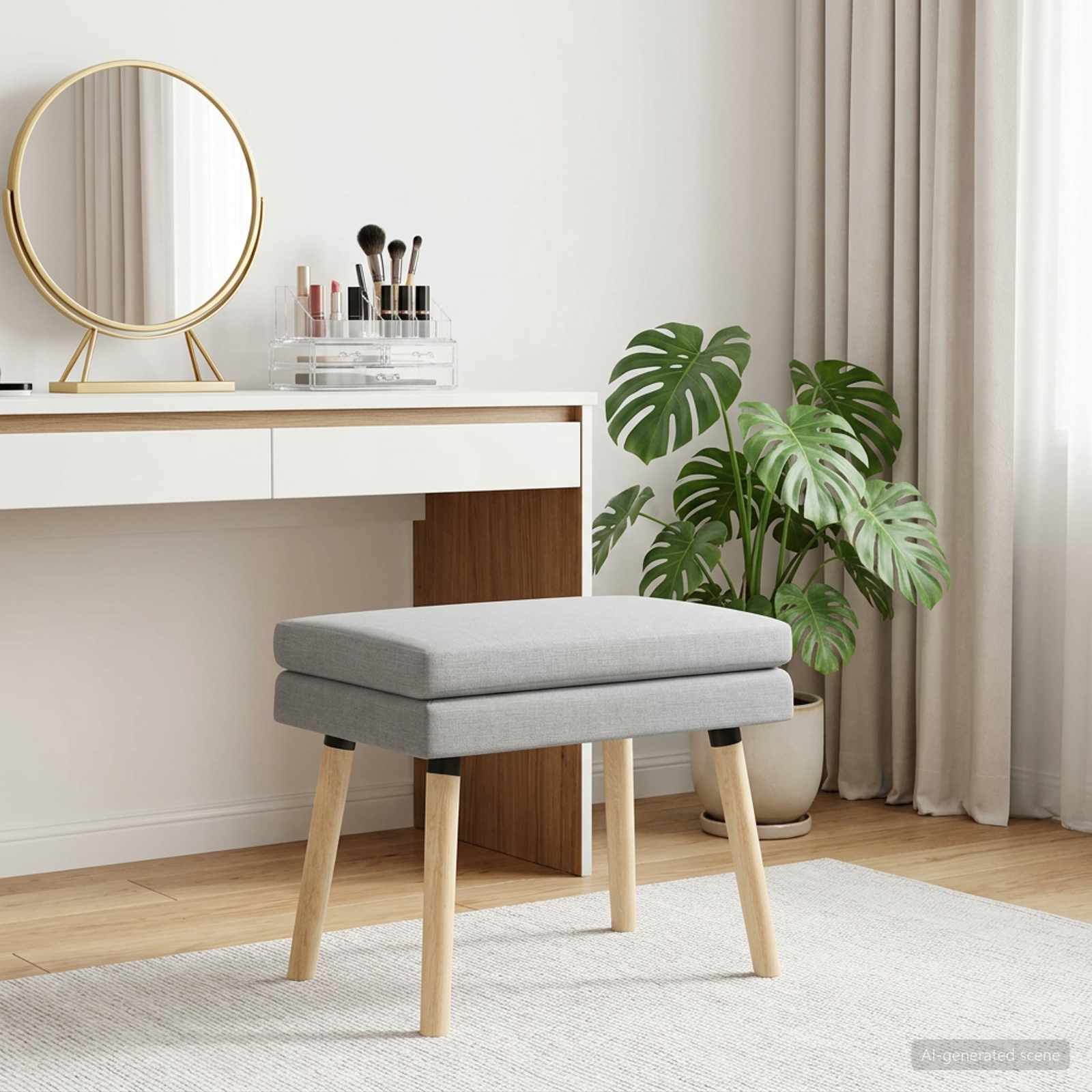 vidaXL Bancă cu două straturi Gri deschis 60 x 40 x 46 cm Țesătură