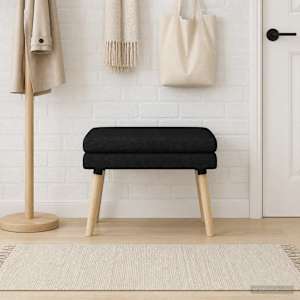 Dvouúrovňová lavice Černá 60 x 40 x 46 cm Textil - obrázek 4