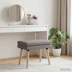 Dvouúrovňová lavice Taupe 60 x 40 x 46 cm Textil - obrázek 4
