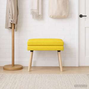 Dvouúrovňová lavice Světlá žlutá 60 x 40 x 46 cm Textil - obrázek 4