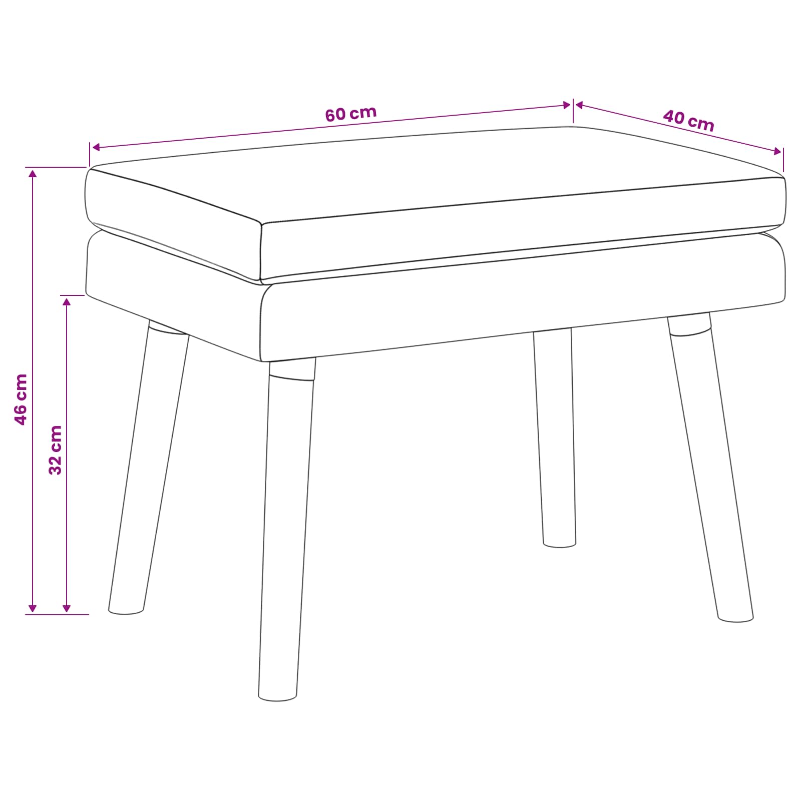 Διπλή Επίστρωση Πάγκος Μπλε τζην 60 x 40 x 46 εκ. Ύφασμα - Image 8